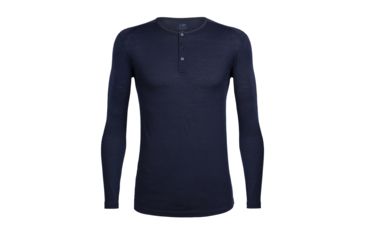 Image of Icebreaker City Lite Long Sleeve Henley, Midnight Navy, M, 104125401M