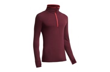 Image of Compass Long Sleeve Half Zip Hood - Mens-Redwood/Clay-X-Large