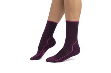 Image of Icebreaker Cool-Lite Hike 3Q Crew Socks - Womens, Nightshade/Tempo, Small, IB104662907S