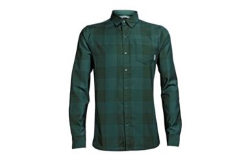Image of Icebreaker Departure II Long Sleeve Shirt - Men's -Plaid Coriander Heather/Canoe-Large