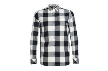 Image of Icebreaker Departure II Long Sleeve Shirt - Men's -Plaid Stealth/Snow-Small