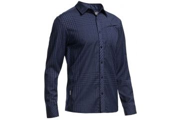 Image of Icebreaker Departure Long Sleeve Shirt - Mens-Admiral/Fathom Heather-Large