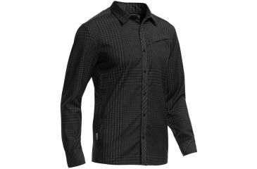 Image of Icebreaker Departure Long Sleeve Shirt - Mens-Black/Jet Heather-Large