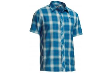 Image of Icebreaker Departure Short Sleeve Shirt - Mens-Petrol Plaid-Medium