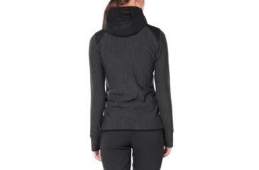 Image of Icebreaker Descender Hybrid Long Sleeve Half Zip Hood - Womens, Black/Jet HTHR, Large, 104281A05L