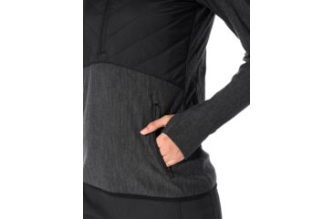 Image of Icebreaker Descender Hybrid Long Sleeve Half Zip Hood - Womens, Black/Jet HTHR, Large, 104281A05L