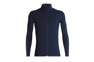 Image of Icebreaker Descender Long Sleeve Zip - Mens, Dark Night Heather/Chili Red, Medium, 103464-404-M
