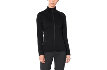 Image of Icebreaker Elemental Long Sleeve Zip - Womens, Black, Small, 104895001S