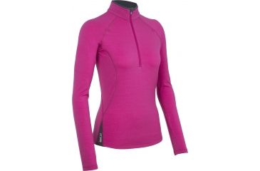 Image of Icebreaker Express Long Sleeve Half Zip Top - Women's-Magenta/Panther-Medium