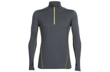 Image of Icebreaker Factor Long Sleeve Half Zip Tee - Men's-Monsoon/Cactus-Small
