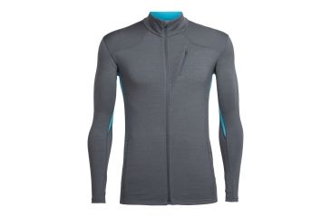 Image of Icebreaker Fluid Zone Long Sleeve Zip - Men's, Monsoon/Mediterranean, Small, 104117002S