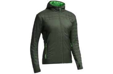 Image of Icebreaker Helix Long Sleeve Zip Hood - Mens-Conifer/Balsam-Large