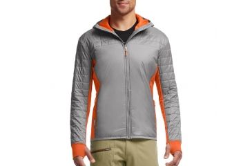 Image of Helix Long Sleeve Zip Hood - Mens-Fossil/Spark-Large
