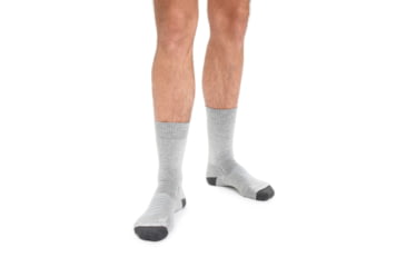 Image of Icebreaker Hike+ Heavy Crew Socks - Men's, Blizzard Heather/Snow/Monsoon, Large, IB105104286L