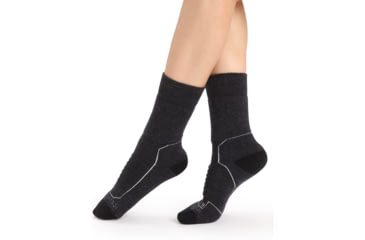 Image of Icebreaker Hike+ Heavy Crew Socks - Womens, Jet Heather, Small, IB105100002S
