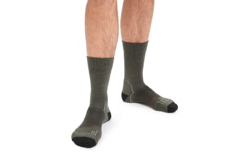 Image of Icebreaker Hike+ Light Crew Socks - Men's, Loden/Black/Gritstone Heather, Medium, IB105103282M