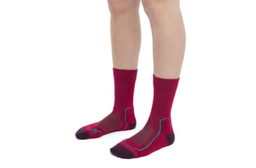 Image of Icebreaker Hike+ Light Crew Socks - Women's, Electpnk/Nghtshad/Flxgren, Medium, IB105099975M