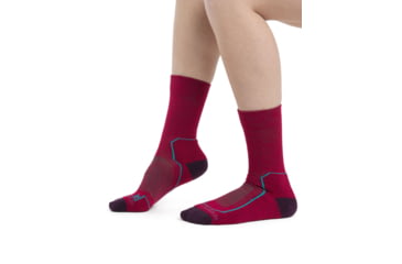 Image of Icebreaker Hike+ Light Crew Socks - Womens, Electpnk/Nghtshad/Flxgren, Medium, IB105099975M