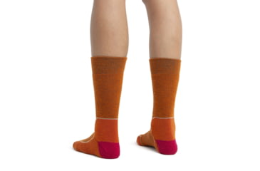Image of Icebreaker Hike+ Light Medium Crew Socks - Womens, Earth/Electron Pink/Snow, Small, IB105097970S