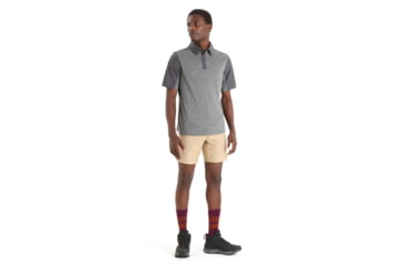 Image of Icebreaker Hike Short Sleeve Top - Mens, Monsoon/Gritstone Heather/Cb, Extra Small, IB0A56OK789XS