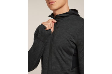 Image of Icebreaker Merino Blend 200 RealFleece Descender Long Sleeve Zip Hoodie - Mens