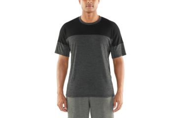 Image of Icebreaker Kinetica Short Sleeve Crewe - Mens, Black HTHR/Black, L, 104582001L
