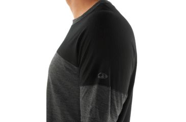 Image of Icebreaker Kinetica Short Sleeve Crewe - Mens, Black HTHR/Black, L, 104582001L