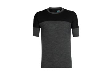 Image of Icebreaker Kinetica Short Sleeve Crewe - Mens, Black HTHR/Black, L, 104582001L
