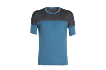 Image of Icebreaker Kinetica Short Sleeve Crewe - Mens, Thunder/Midnight Navy Hthr/Reflective, L, 104582401L