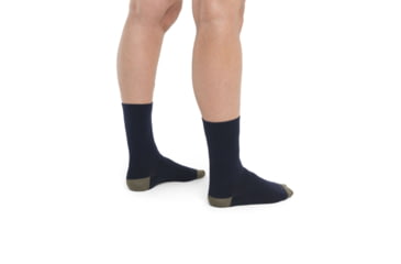 Image of Icebreaker Lifestyle Fine Gauge Crew Socks - Womens, Midnight Navy/Loden, Large/Extra Large, IB105253770LXL