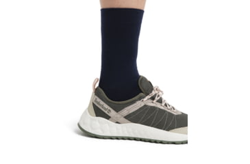 Image of Icebreaker Lifestyle Fine Gauge Crew Socks - Womens, Midnight Navy/Loden, Large/Extra Large, IB105253770LXL