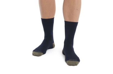 Image of Icebreaker Lifestyle Fine Gauge Crew Socks - Women's, Midnight Navy/Loden, Large/Extra Large, IB105253770LXL