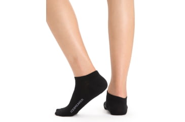 Image of Icebreaker Lifestyle Fine Gauge No Show Socks - Women's, Black/Snow, Small, IB0A56CEA06S
