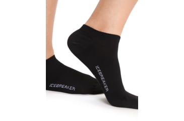 Image of Icebreaker Lifestyle Fine Gauge No Show Socks - Womens, Black/Snow, Small, IB0A56CEA06S