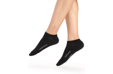 Image of Icebreaker Lifestyle Fine Gauge No Show Socks - Womens, Black/Snow, Small, IB0A56CEA06S