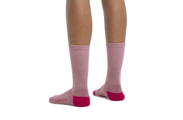 Image of Icebreaker Lifestyle Light Crew Socks - Womens, Crystal/Electron Pink, Medium, IBIBN313A56M