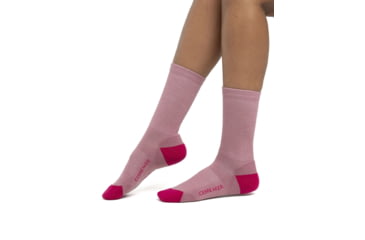 Image of Icebreaker Lifestyle Light Crew Socks - Womens, Crystal/Electron Pink, Medium, IBIBN313A56M