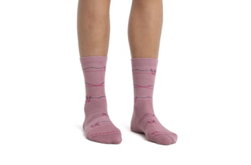 Image of Icebreaker Lifestyle Ultralight Crew Ski Backcountry Socks - Womens, Crystal/Ngtshd/Temp/Elpnk, Small, IB105306985S