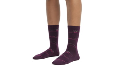 Image of Icebreaker Lifestyle Ultralight Crew Ski Backcountry Socks - Womens, Nghtshade/Loden/Snow/Temp, Large, IB105306984L