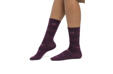 Image of Icebreaker Lifestyle Ultralight Crew Ski Backcountry Socks - Womens, Nghtshade/Loden/Snow/Temp, Large, IB105306984L