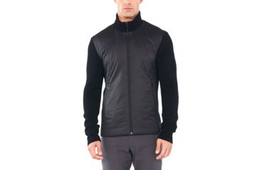 Image of Icebreaker Lumista Hybrid Sweater Jacket - Mens, Black, Large, 104870001L