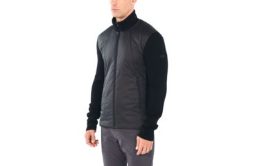 Image of Icebreaker Lumista Hybrid Sweater Jacket - Mens, Black, Large, 104870001L