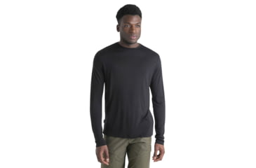 Image of Icebreaker Men Merino 125 Cool-Lite Sphere LS Tee, Black, L, IB0A56ZL001L
