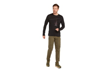 Image of Icebreaker Men Merino 150 Tech Lite LS Tee Bear Lift, Black, XL, IB0A573Y001XL