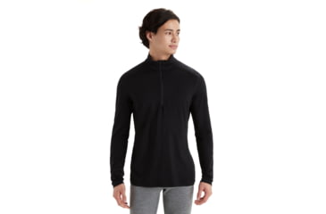 Image of Icebreaker Men Merino 200 Oasis LS Half Zip, Black, XL, IBB04367001XL