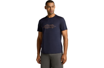 Image of Icebreaker Merino 150 Tech Lite SS T-Shirt Pukaki Reflected - Mens, Midnight Navy, 2XL, IB0A572Q401XXL