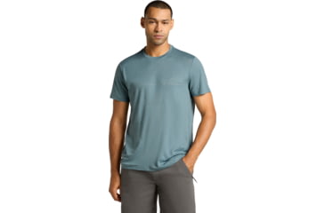 Image of Icebreaker Merino 150 Tech Lite SS T-Shirt Single Line Camp - Mens, Blue Ash, Small, IB0A573X0A5S