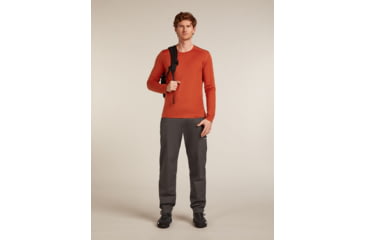 Image of Icebreaker Merino 200 Oasis Long Sleeve Crew Thermal Top - Mens, Agate, Large, IB1043650GSL