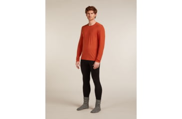 Image of Icebreaker Merino 200 Oasis Long Sleeve Crew Thermal Top - Mens, Agate, Large, IB1043650GSL