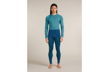 Image of Icebreaker Merino 200 ZoneKnit Long Sleeve Crew Thermal Top - Mens, Atlantis/Topaz/CB, Extra Large, IB0A579O0J7XL